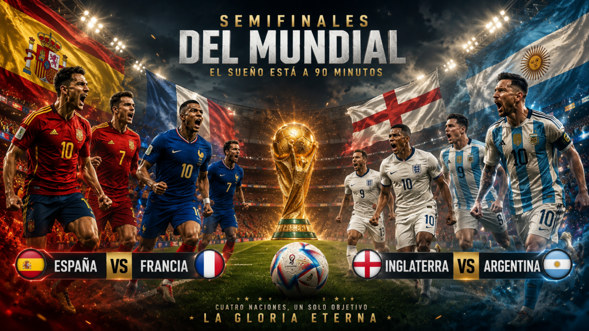 Las semifinales que el mundo soñó: Francia, España, Argentina e Inglaterra juegan el Mundial perfecto